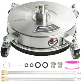 Garvee 14inch surface cleaner front view showing wide cleaning path for patios and driveways