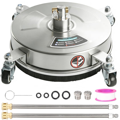 Garvee 14inch surface cleaner front view showing wide cleaning path for patios and driveways