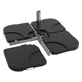 Garvee 4-piece umbrella base assembly enabling quick, tool-free setup for stable shading.