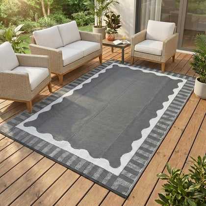Garvee 5x8 outdoor rug with floral pattern adds timeless style to patios and decks.