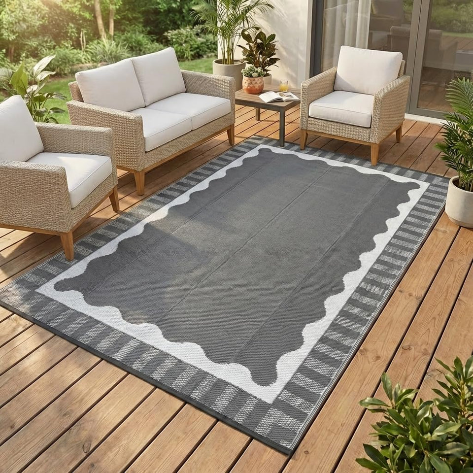 Garvee 5x8 outdoor rug with floral pattern adds timeless style to patios and decks.