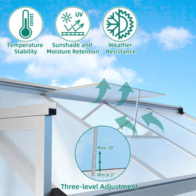 Garvee greenhouse drainage sink supports efficient watering and maintenance.