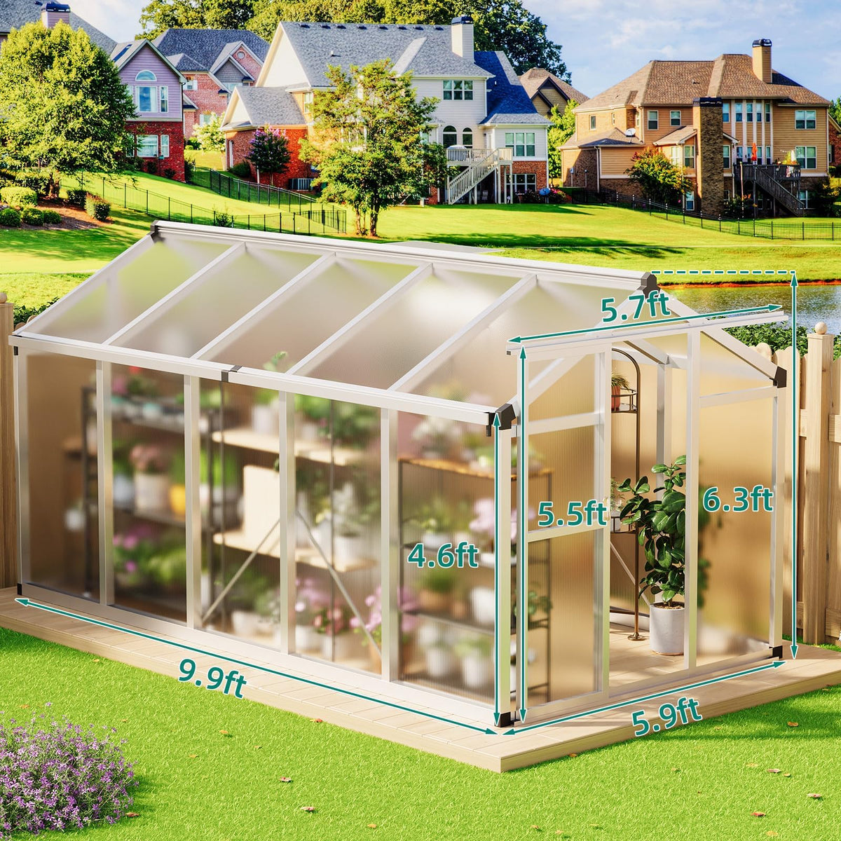 Garvee 6x10ft interior with walk-in access for easy plant care.