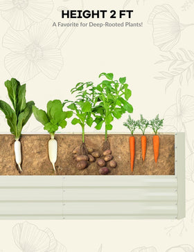 Garvee 6x3x2ft spacious raised garden bed ideal for vegetables and flowers