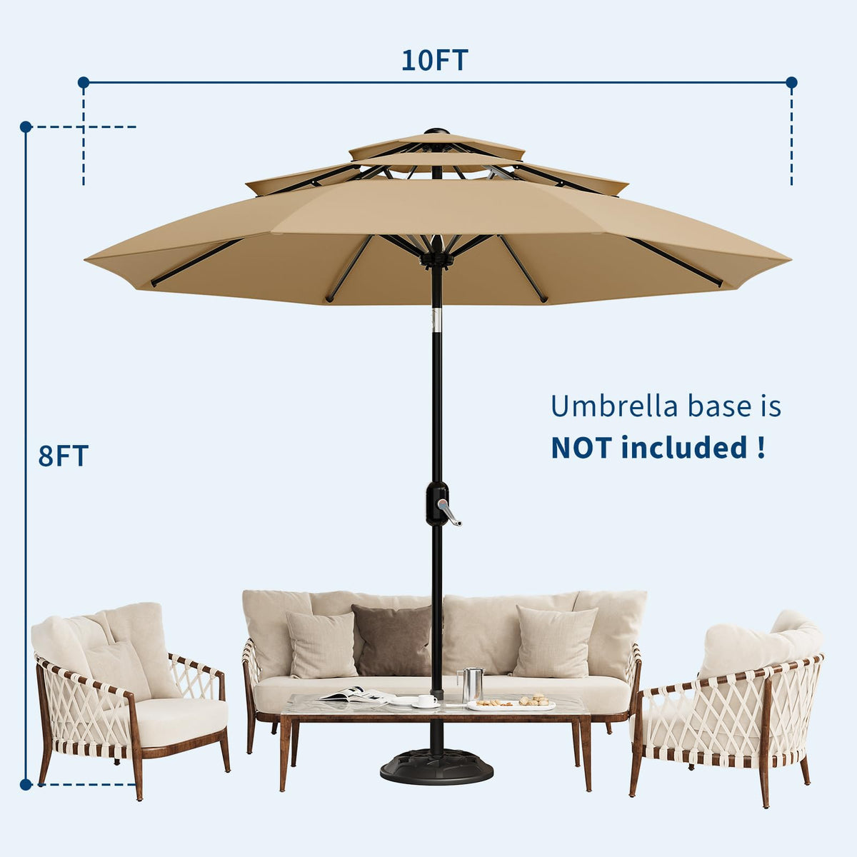 Garvee 8-rib reinforced frame provides stable support against breezes.