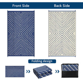 Garvee rug with camping gear, travel-ready and lightweight.
