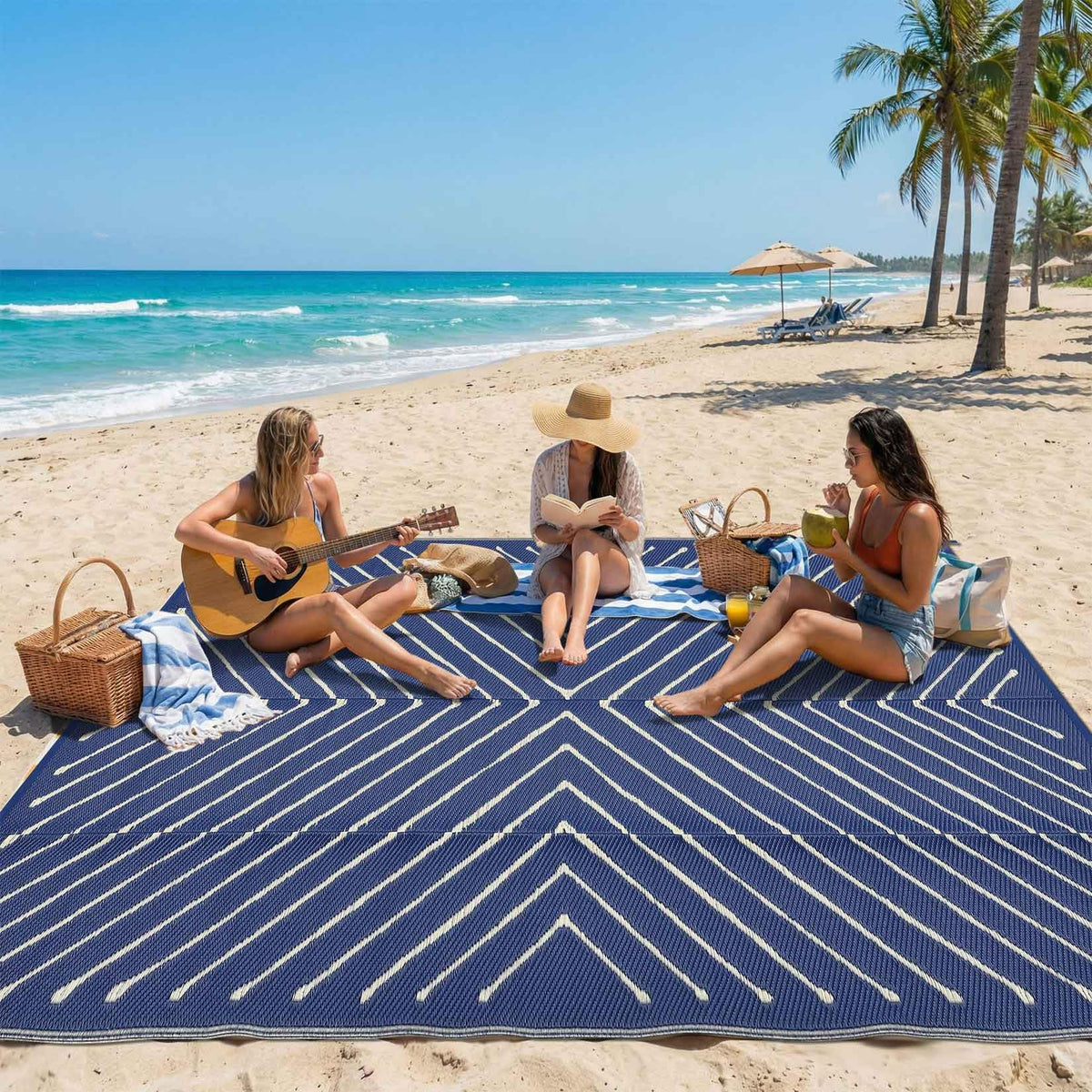 Garvee rug displaying waterproof material, easy cleanup after rain.