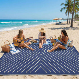 Garvee rug displaying waterproof material, easy cleanup after rain.