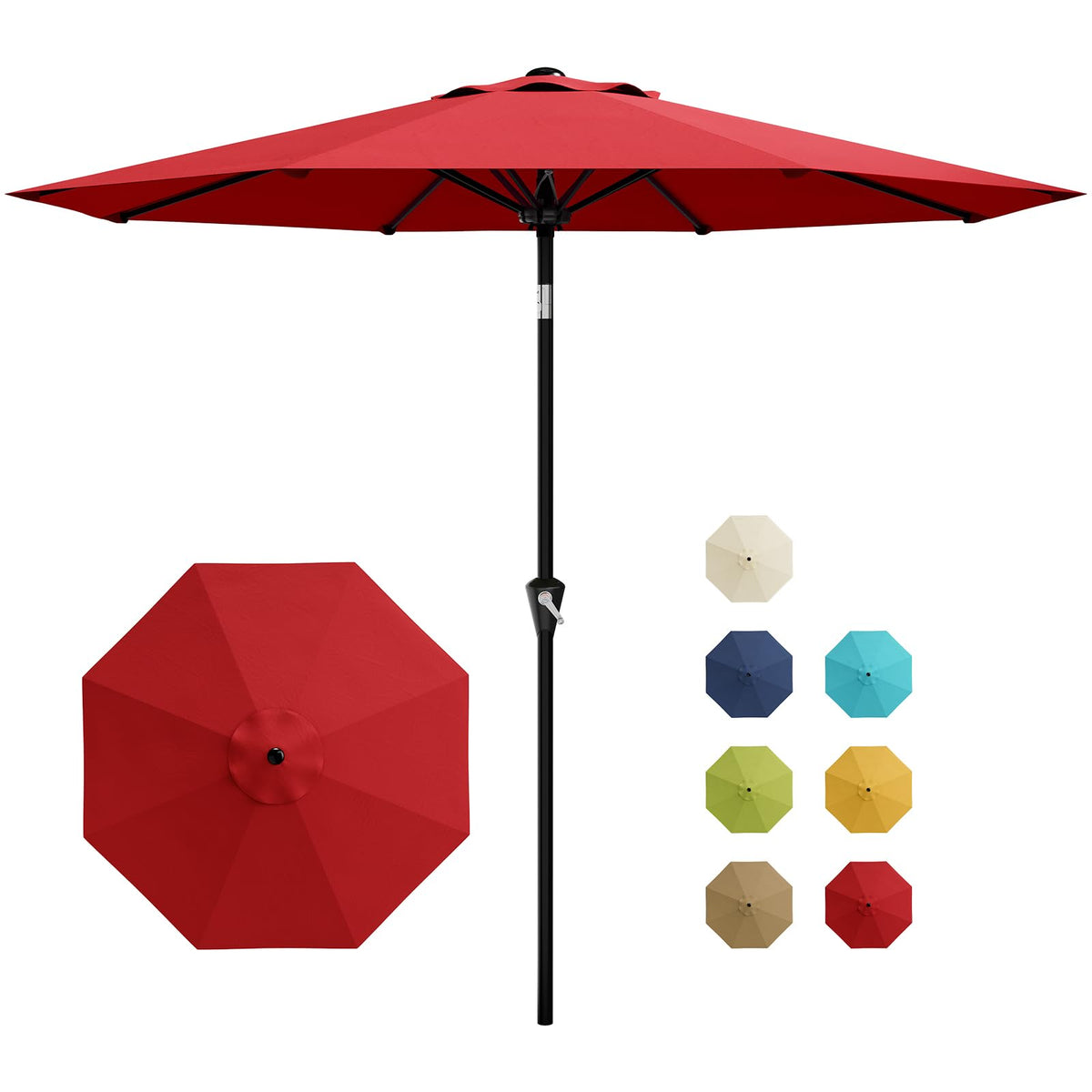 Garvee 9FT patio umbrella fabric close-up highlighting UV-resistant material.