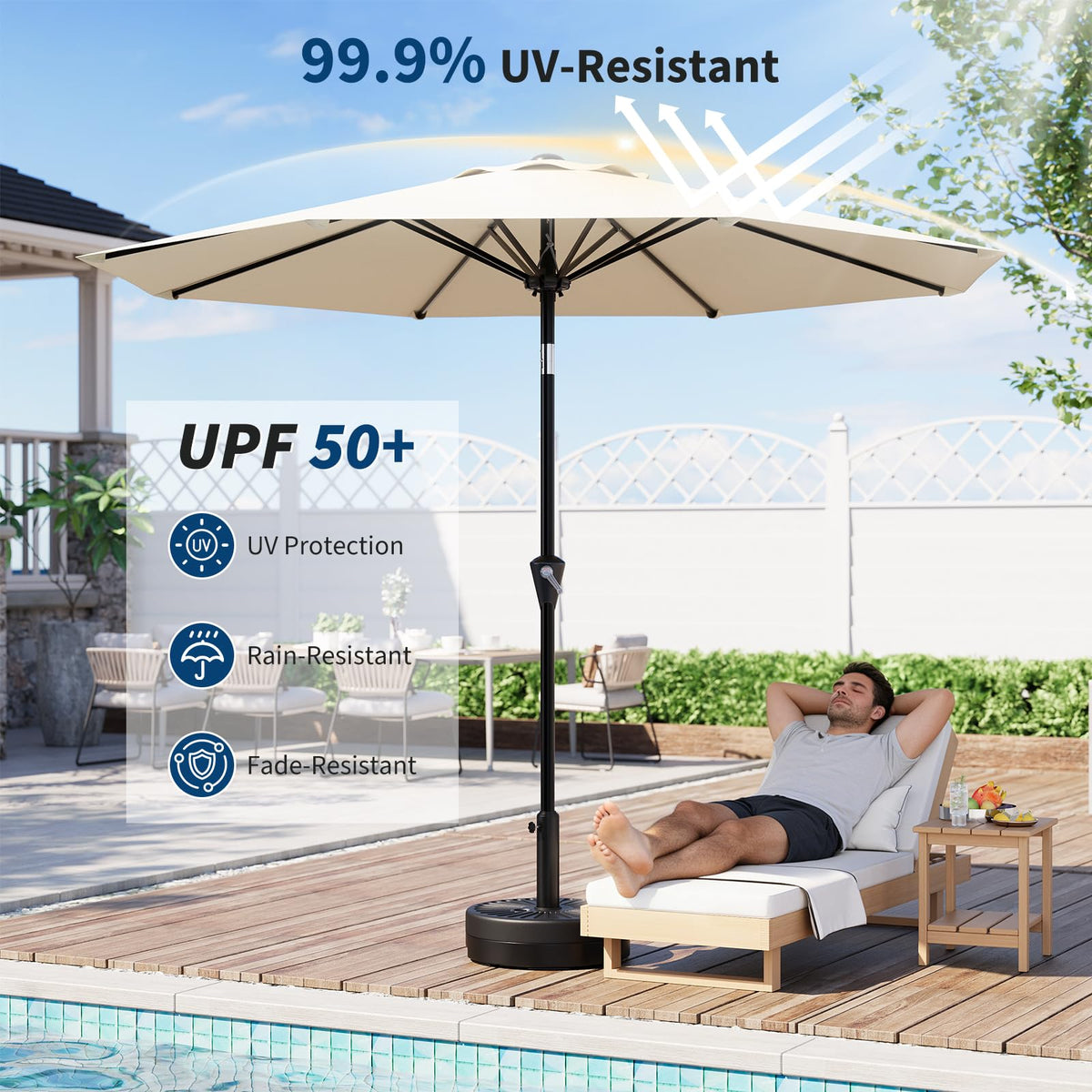 Garvee 9FT iron frame provides durable support for outdoor use.
