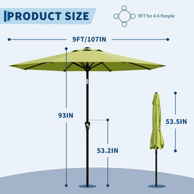 Garvee umbrella with tilt function shown tracking the sun for shade