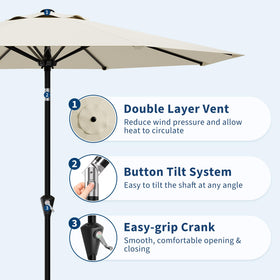 Garvee 9FT vented canopy reduces wind load for stable shade by the pool.