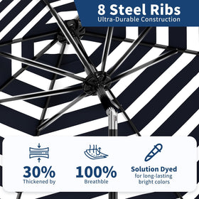 Garvee black and white stripe design adds timeless style to garden spaces.