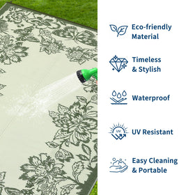 Garvee butterfly floral pattern rug for backyard décor and sunlit spaces