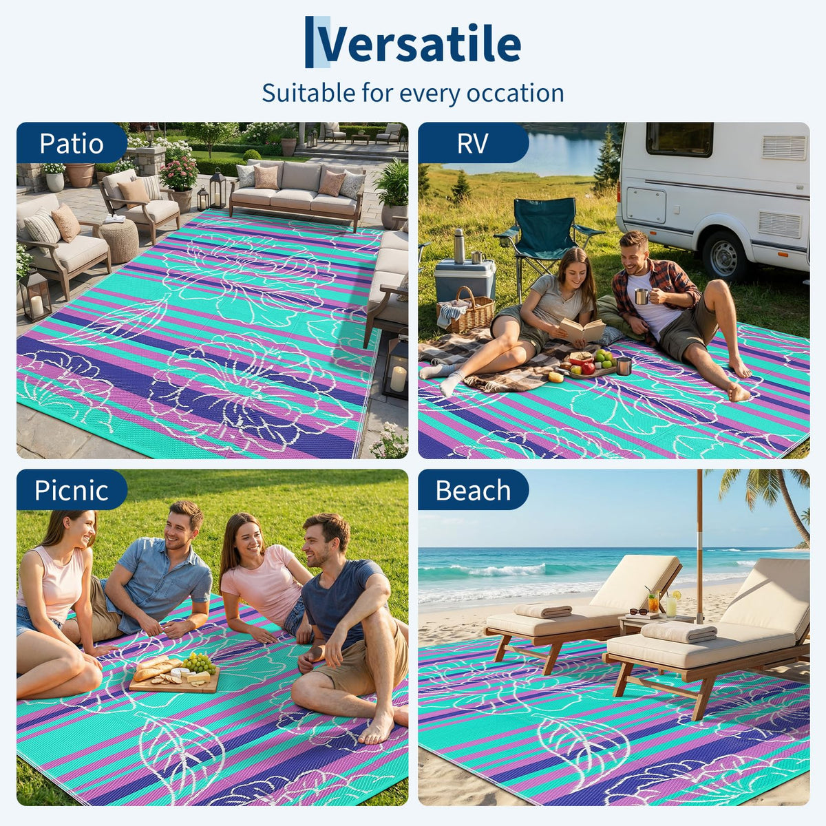 Garvee camping rug portable for picnics and travel