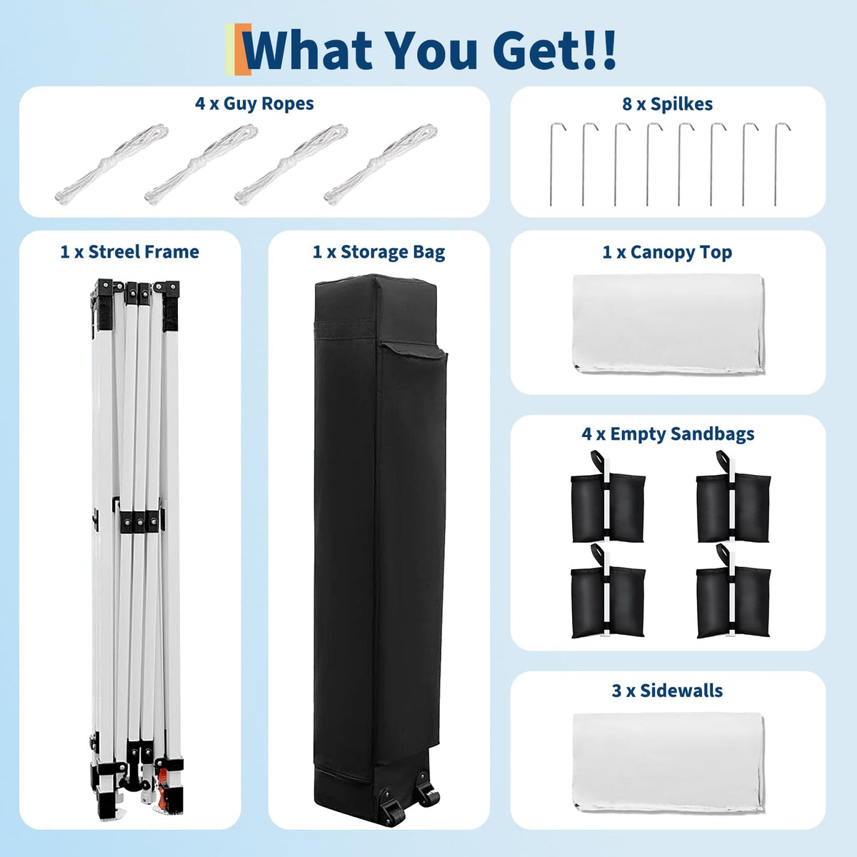 Garvee central lock enables tool-free one-person setup.