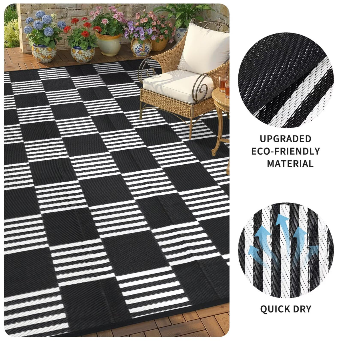 Garvee waterproof rug cleans quickly after spills for easy maintenance.