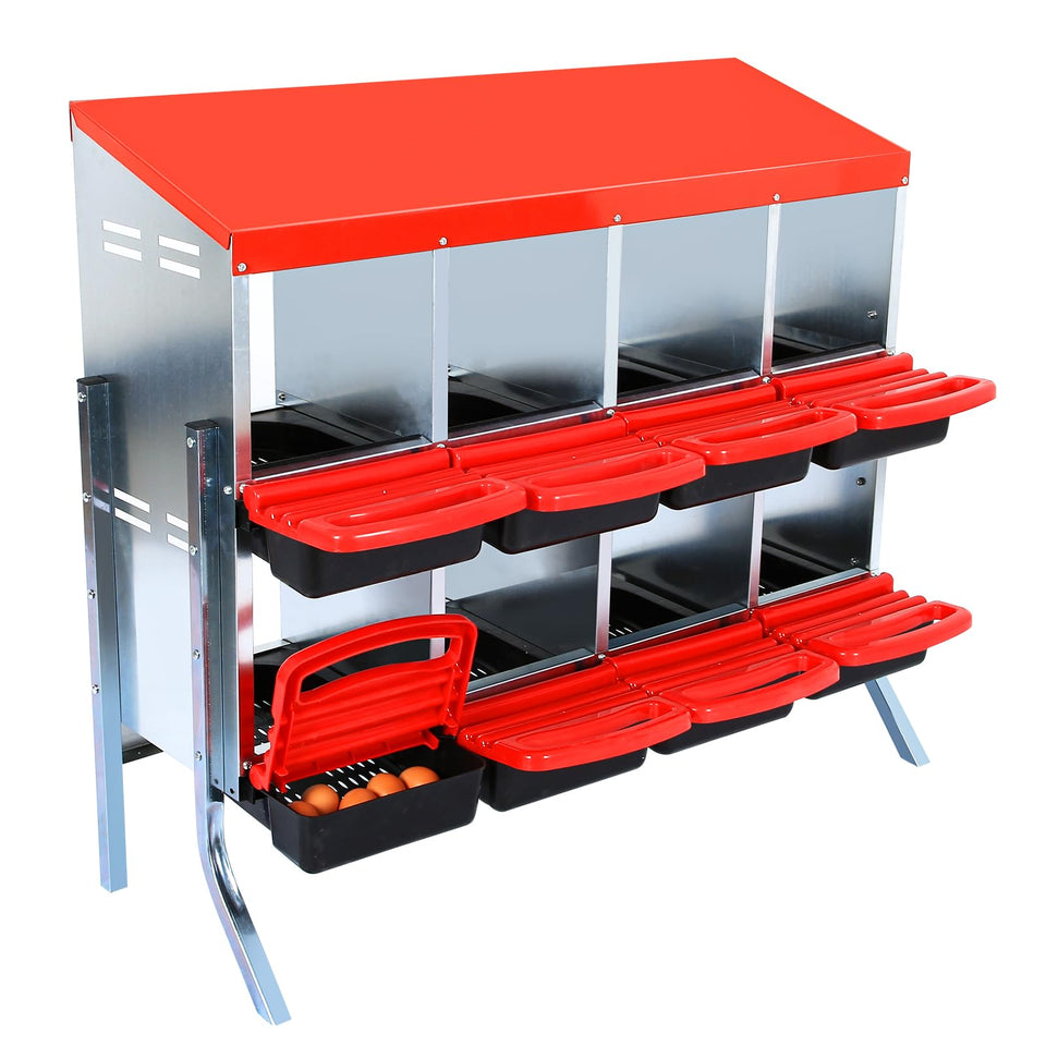 Garvee 8-hole chicken nesting box for organized egg laying.