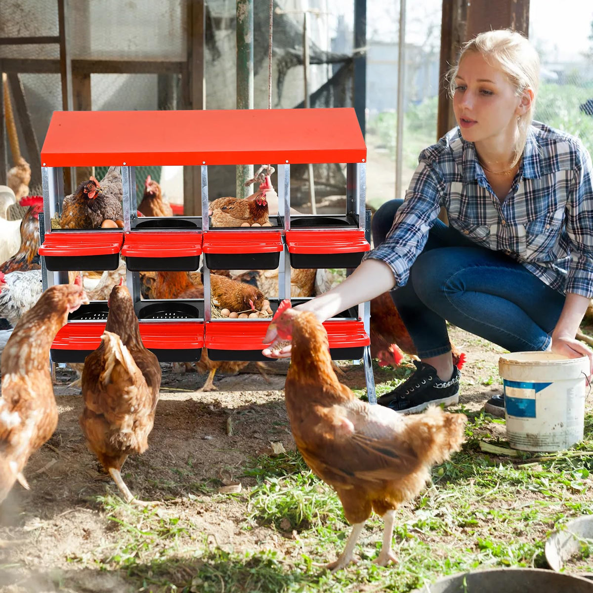 Garvee roll-out egg collection system for quick harvest.