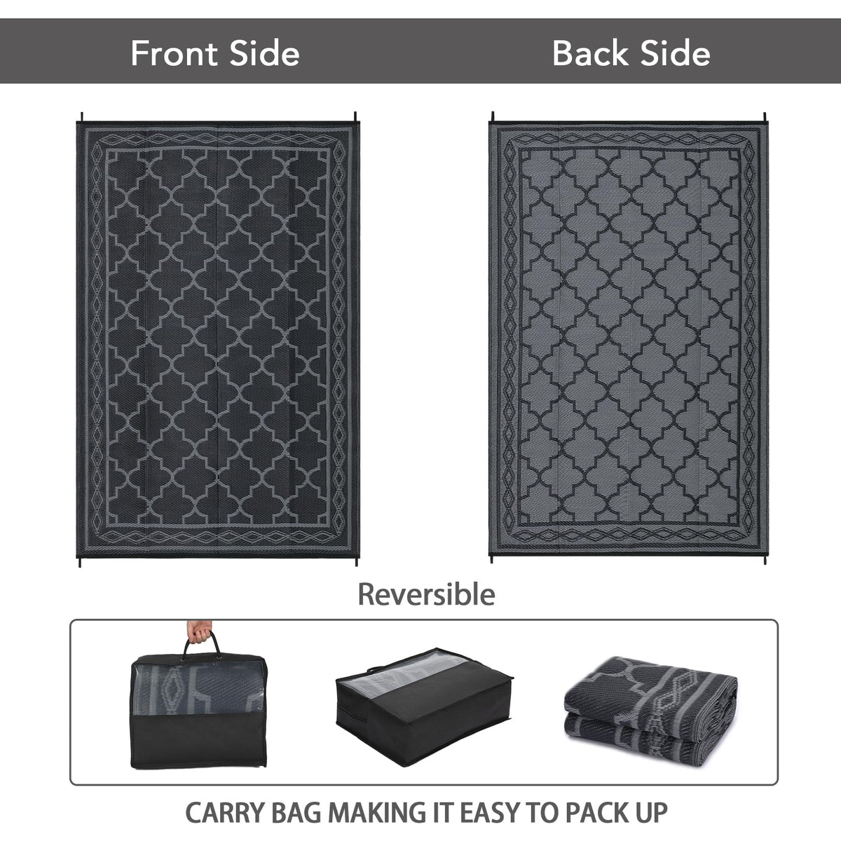 Garvee deck-friendly rug protects surfaces without harming grass.