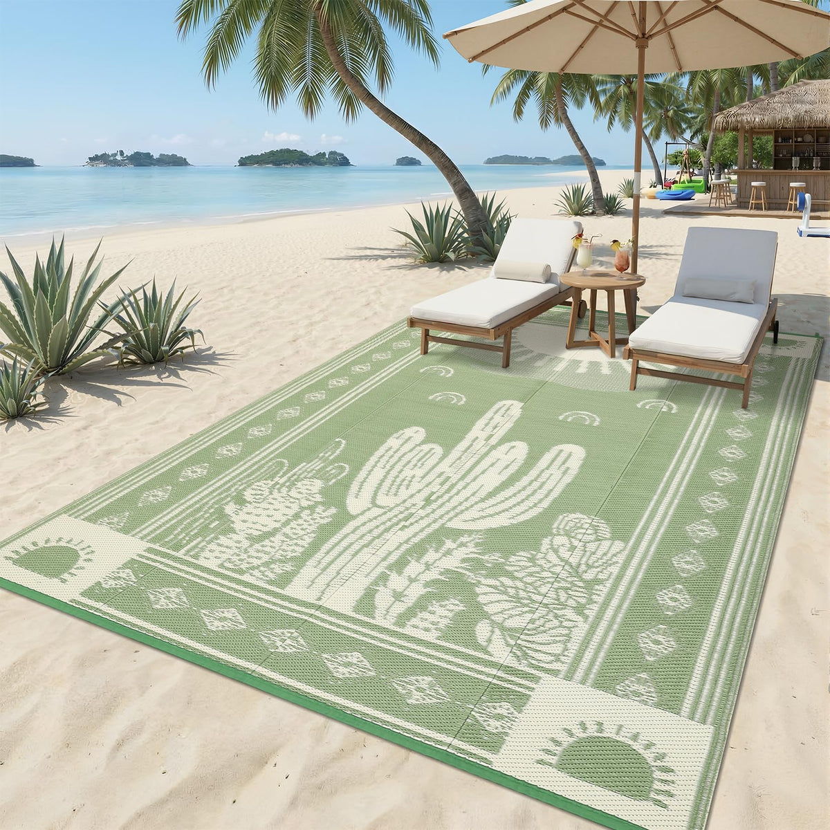 Garvee deck patio yard setup with durable outdoor rug