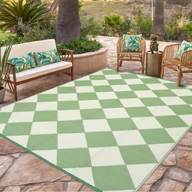 Garvee reversible-diamond-pattern rug for stylish outdoor spaces; doubles your styling options.