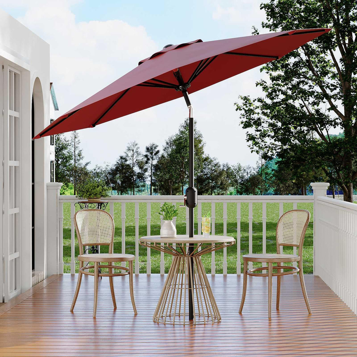 Garvee vibrant red canopy retains color after sun and rain