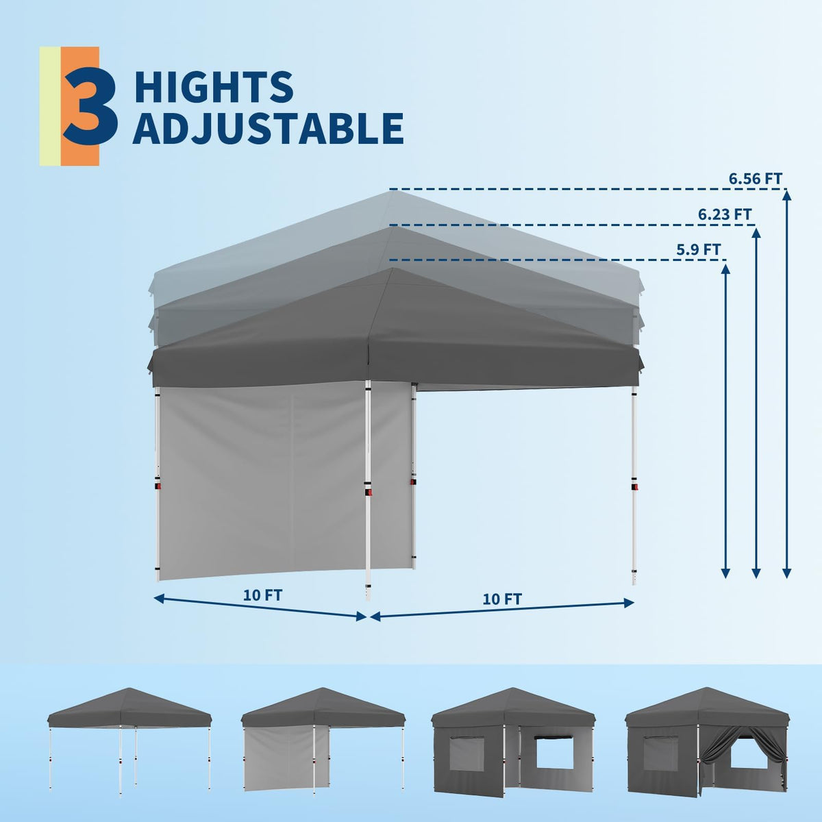 Garvee fabric with UPF 50+ protection shields against sun and rain.