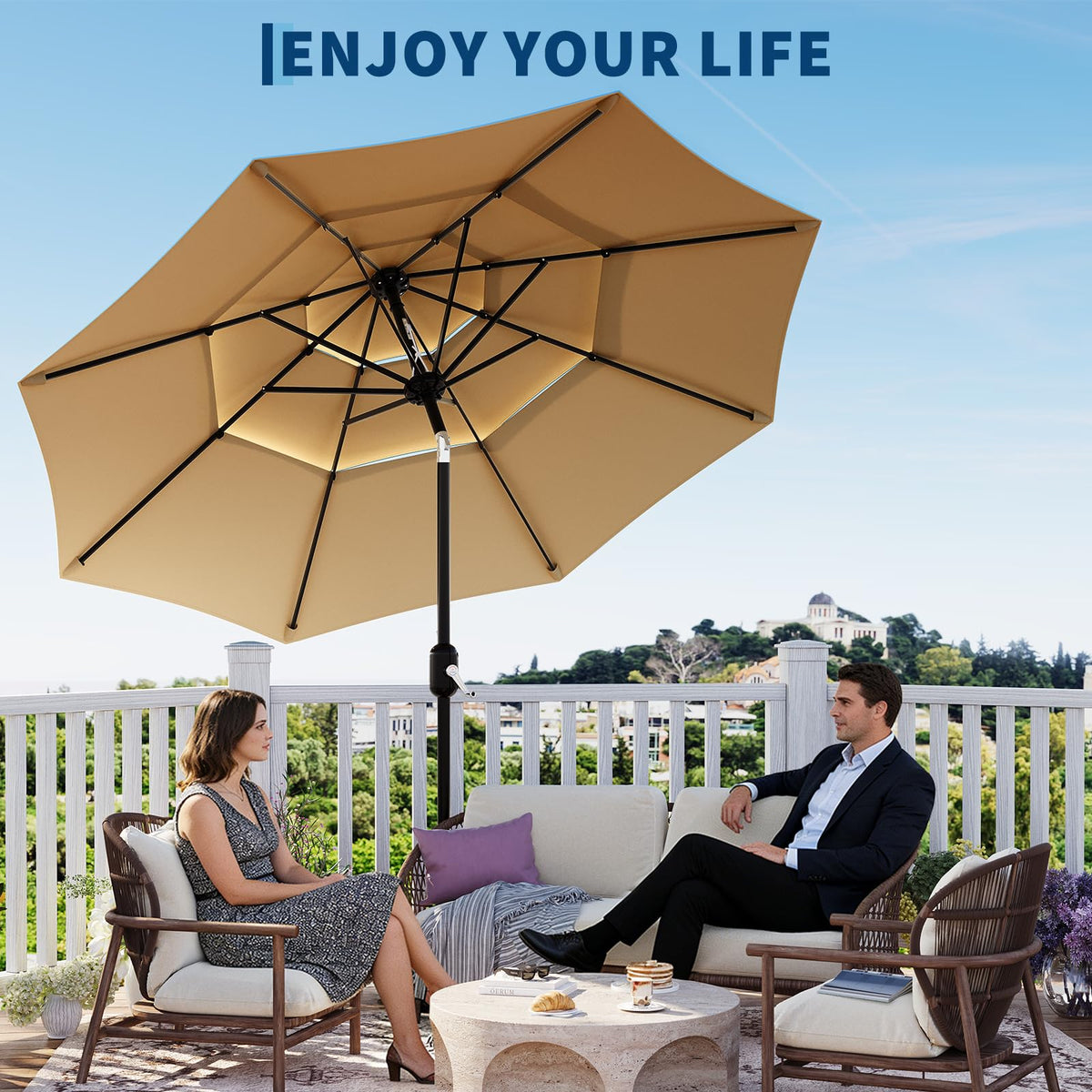 Garvee fade-resistant fabric blocks sun, preserving color and longevity.