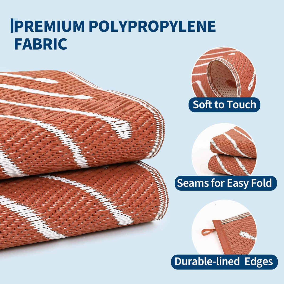 Garvee travel-friendly rug with fold lines for packing