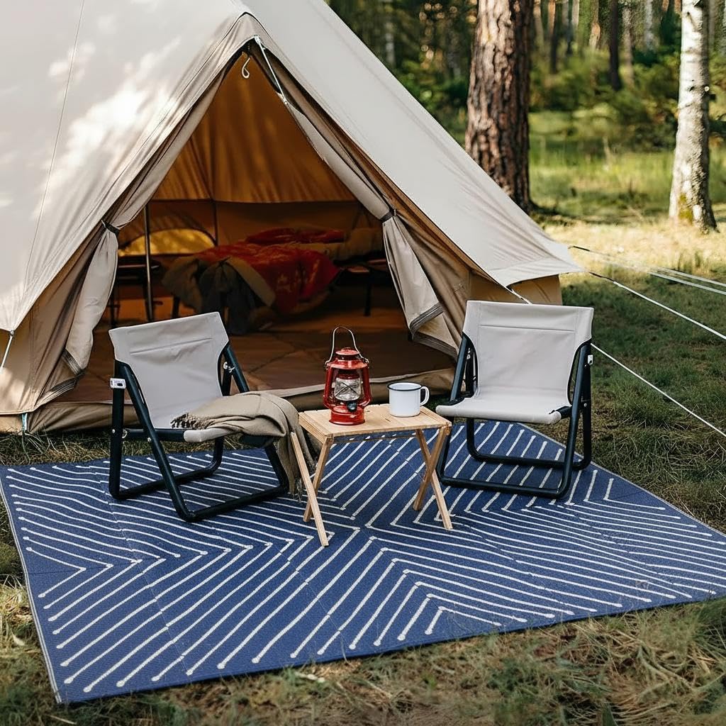 Garvee foldable outdoor mat; portable for camping, RV trips, and beach picnics.