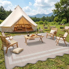 Garvee foldable outdoor rug with storage bag for easy travel and storage