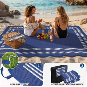 Garvee foldable rug with storage bag for easy transport.