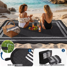 Garvee foldable rug with storage bag enables easy transport and compact storage.