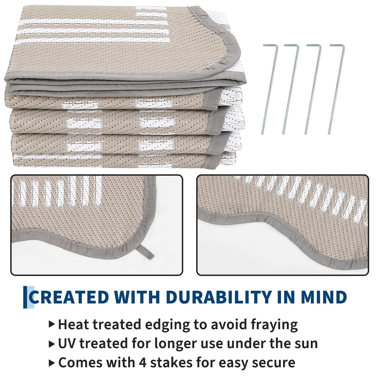 Garvee rug folded in its portable carrying bag for easy transport
