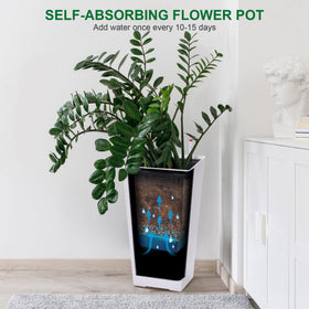 Garvee front porch planters combining style with practical water management.