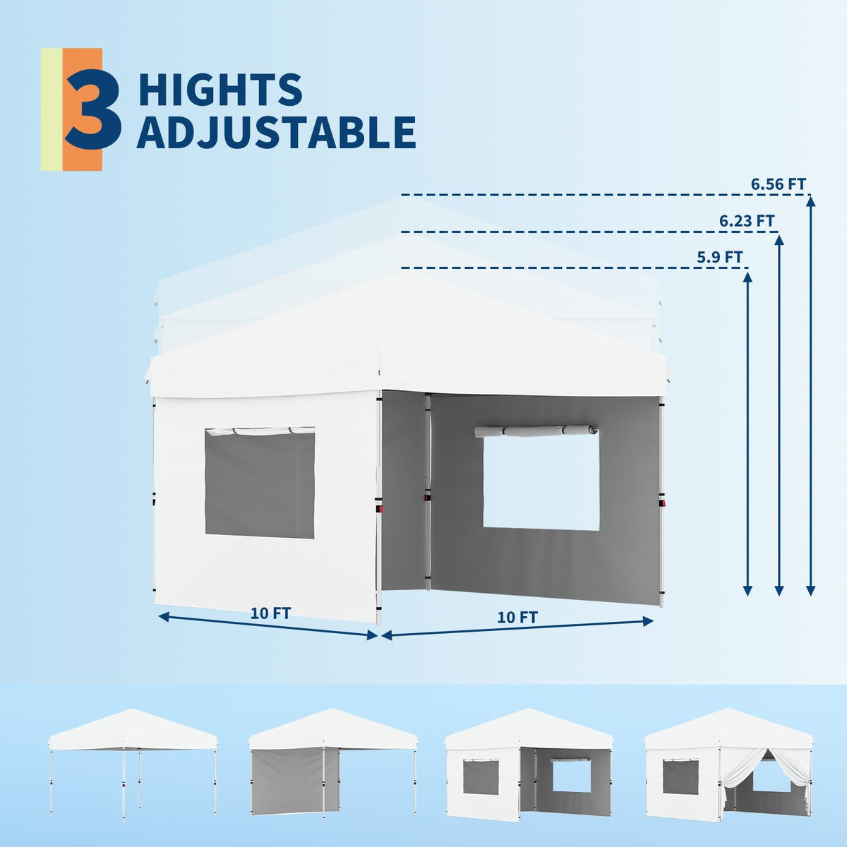 Garvee heavy-duty steel frame resists rust and strong winds.