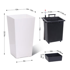 Garvee outdoor planters showing drainage holes and moisture control features.