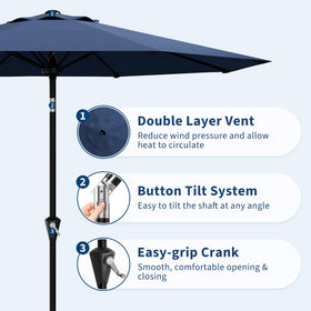 Garvee iron-frame patio umbrella showing sturdy, rust-resistant construction
