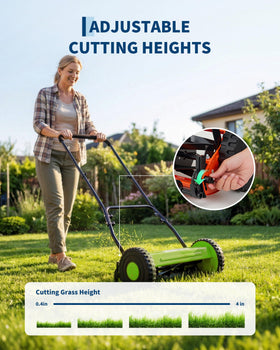 Garvee large-wheels ergonomic-handle action shot highlights easier pushing.