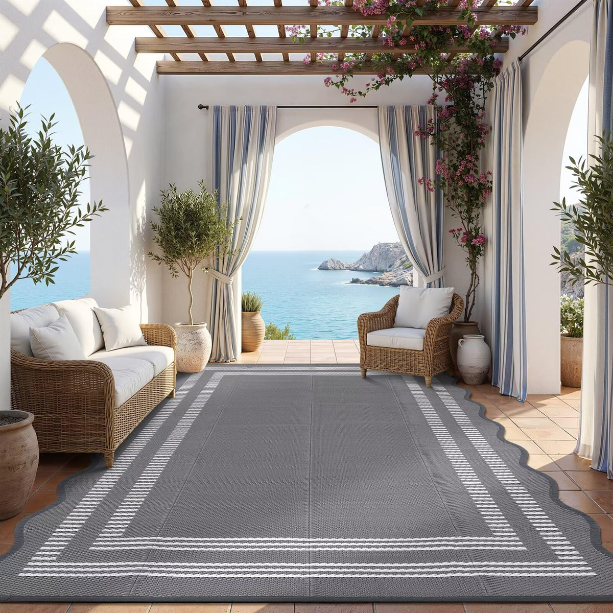 Garvee lightweight easy-clean rug simplifies cleanup after outdoor gatherings