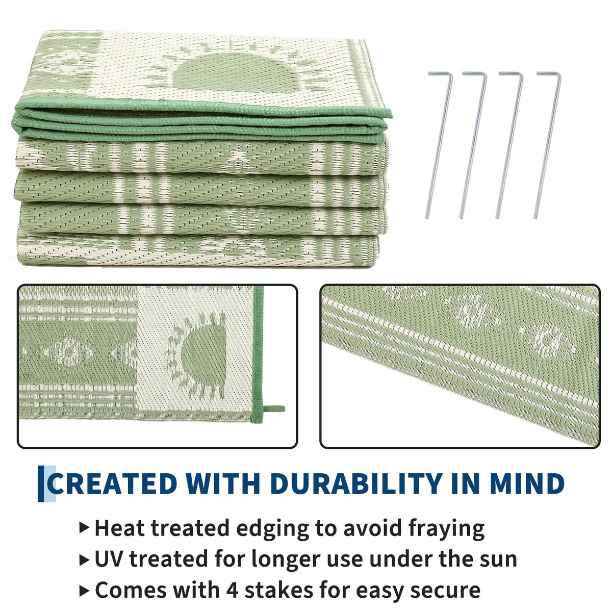 Garvee lightweight foldable rug ideal for travel and camping