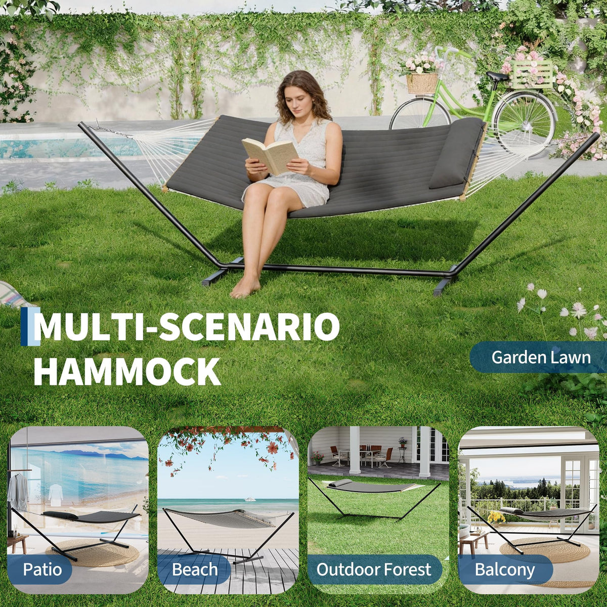 Garvee lightweight outdoor relaxation hammock pictured for easy transport