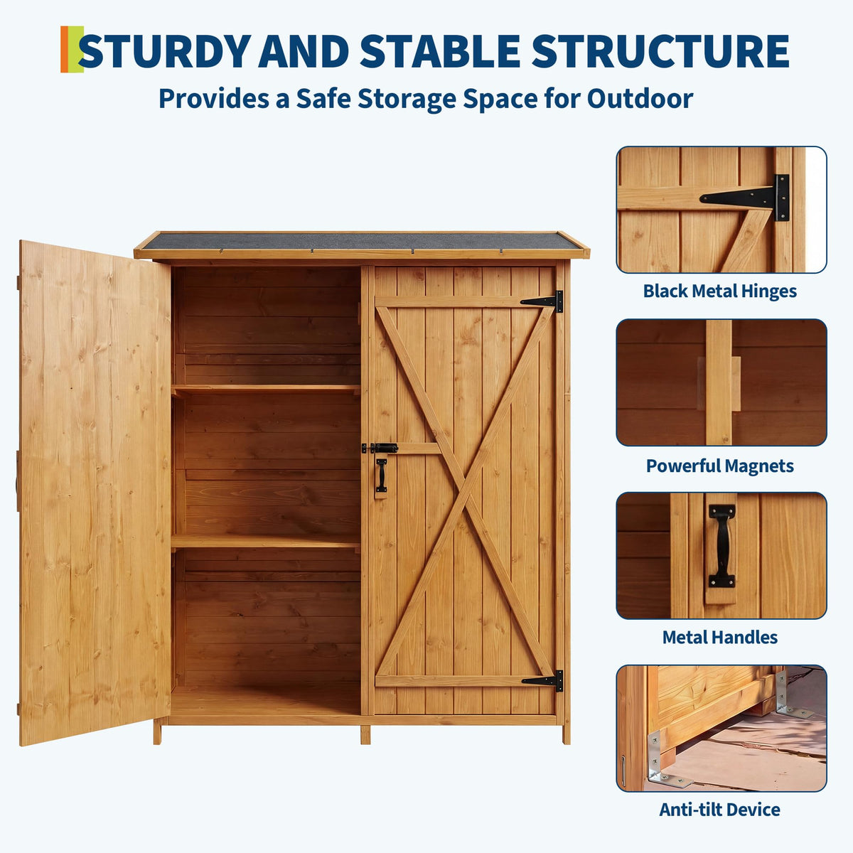 Garvee lockable outdoor storage offers weather-resistant security for tools and equipment.