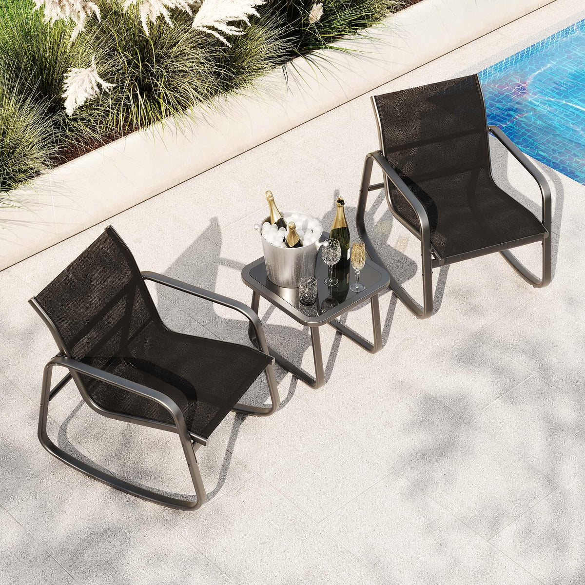 Garvee minimalist design complements poolside, balcony, and garden spaces.