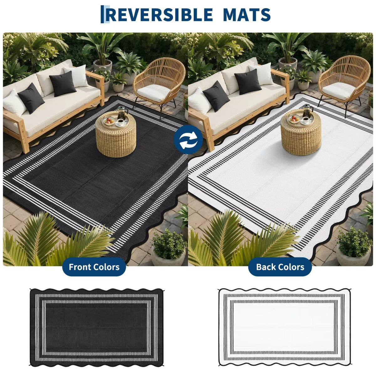 Garvee multipurpose outdoor rug for patios, pools, decks and beaches
