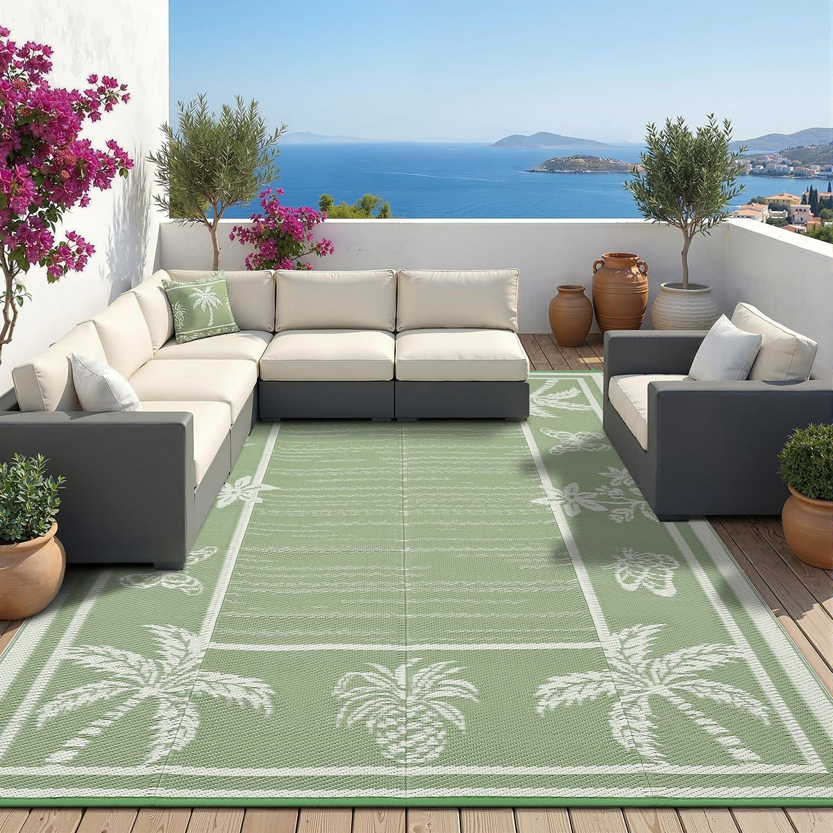Garvee rug packs away easily with included carry bag for travel and storage.