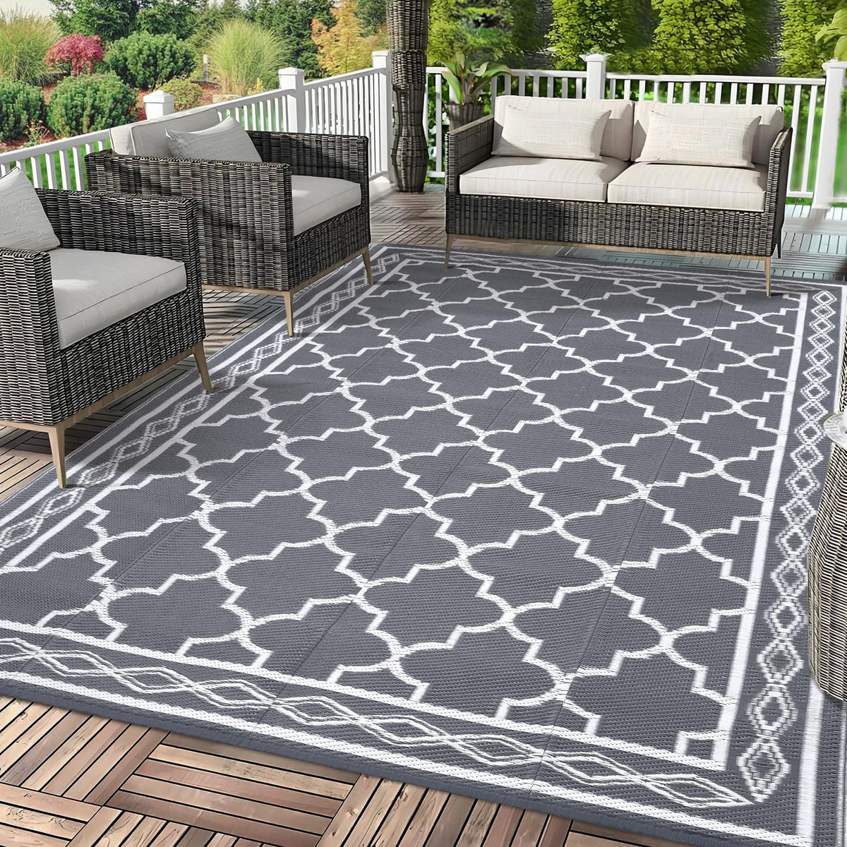 Garvee outdoor rug 8x10 folded for travel and portability