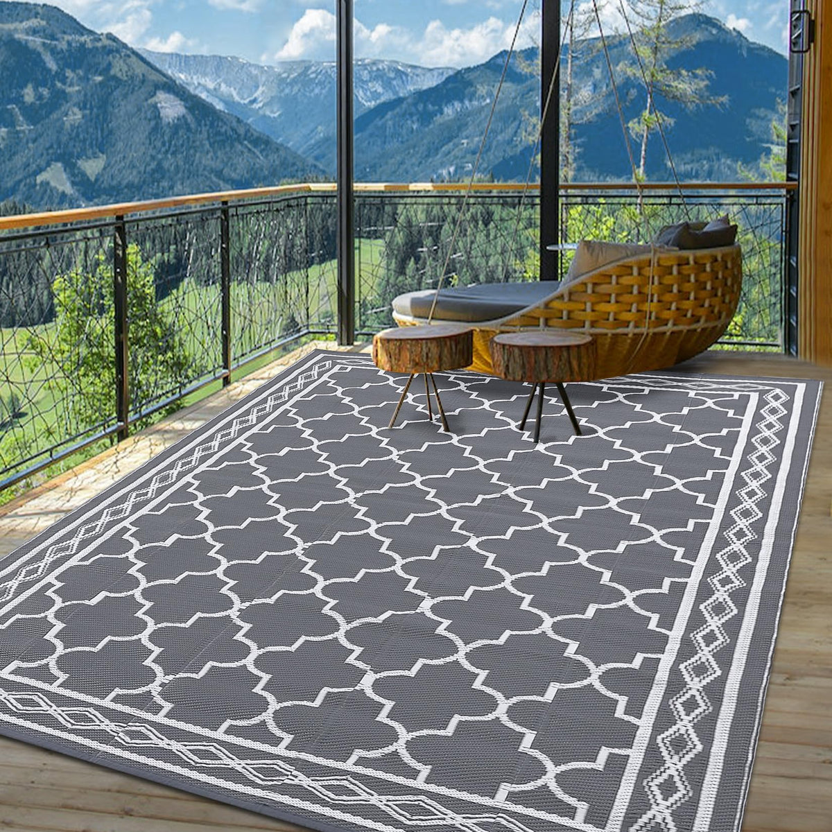 Garvee outdoor rug 8x10 stain-resistant surface easy to clean