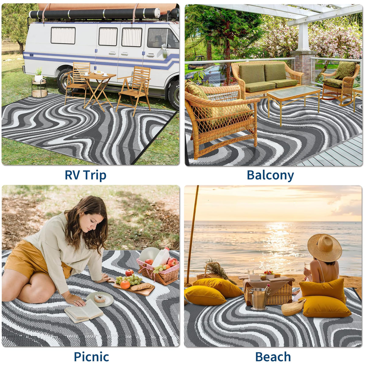 Garvee lightweight rug folds compactly for easy transport.